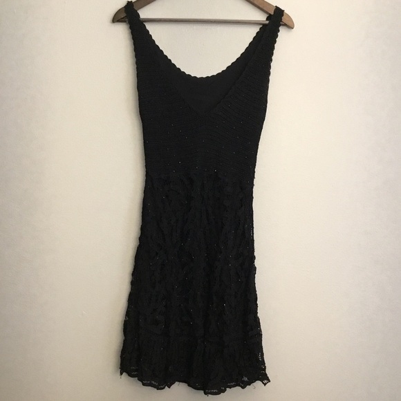 Etoile Evening Collection Crochet Mini Dress 100% Rayon Size M - Picture 4 of 14